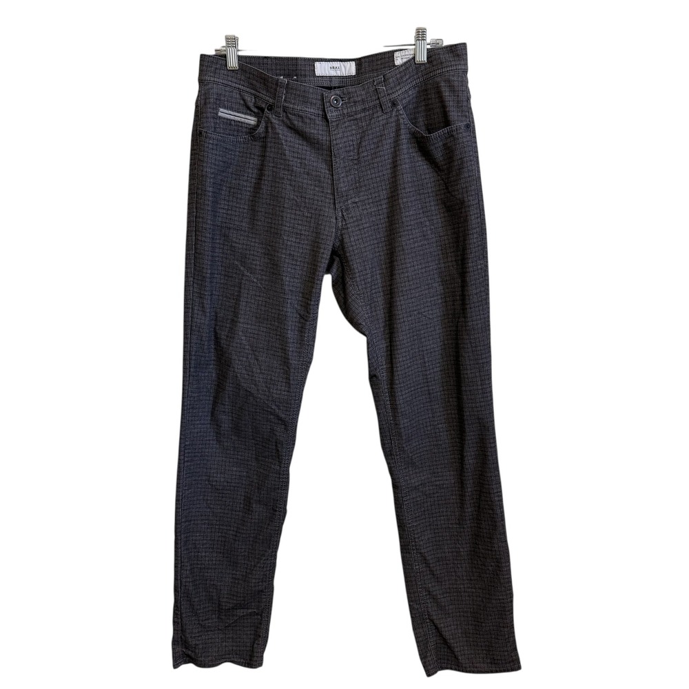Brax Cooper C Style Men's Gray Plaid Casual Pants‎ Size 34/32